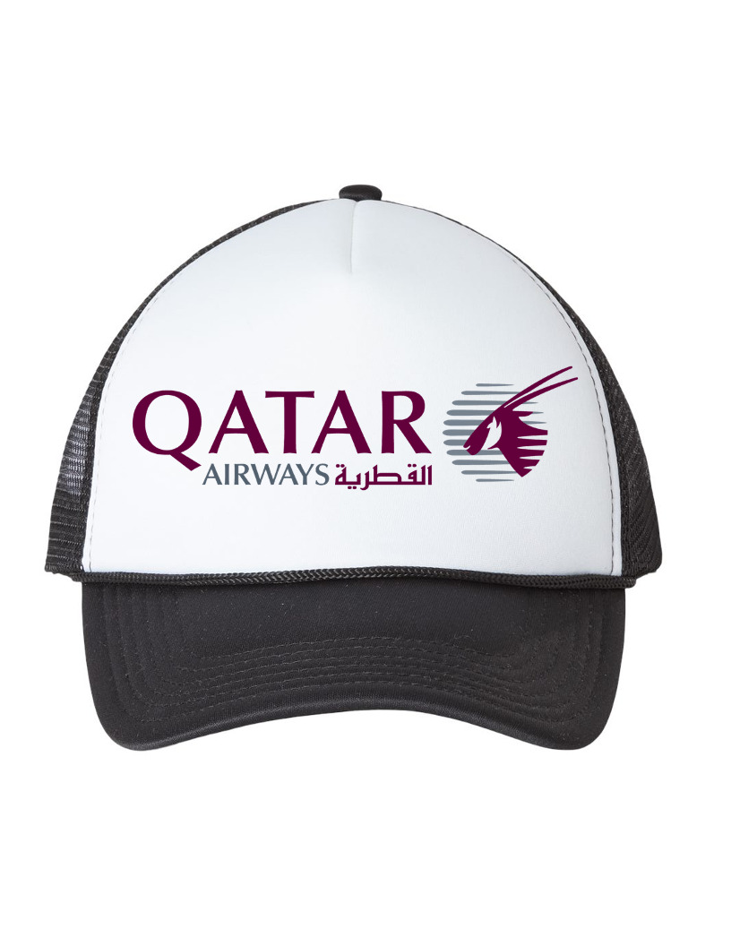 Qatar Airways Logo Travel Souvenir Airline Trucker Hat Baseball Cap