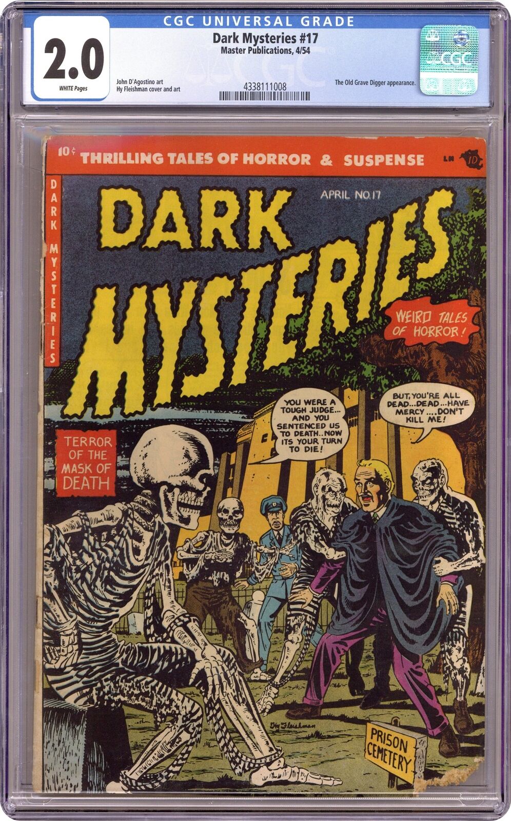 Dark Mysteries #17 CGC 2.0 1954 4338111008
