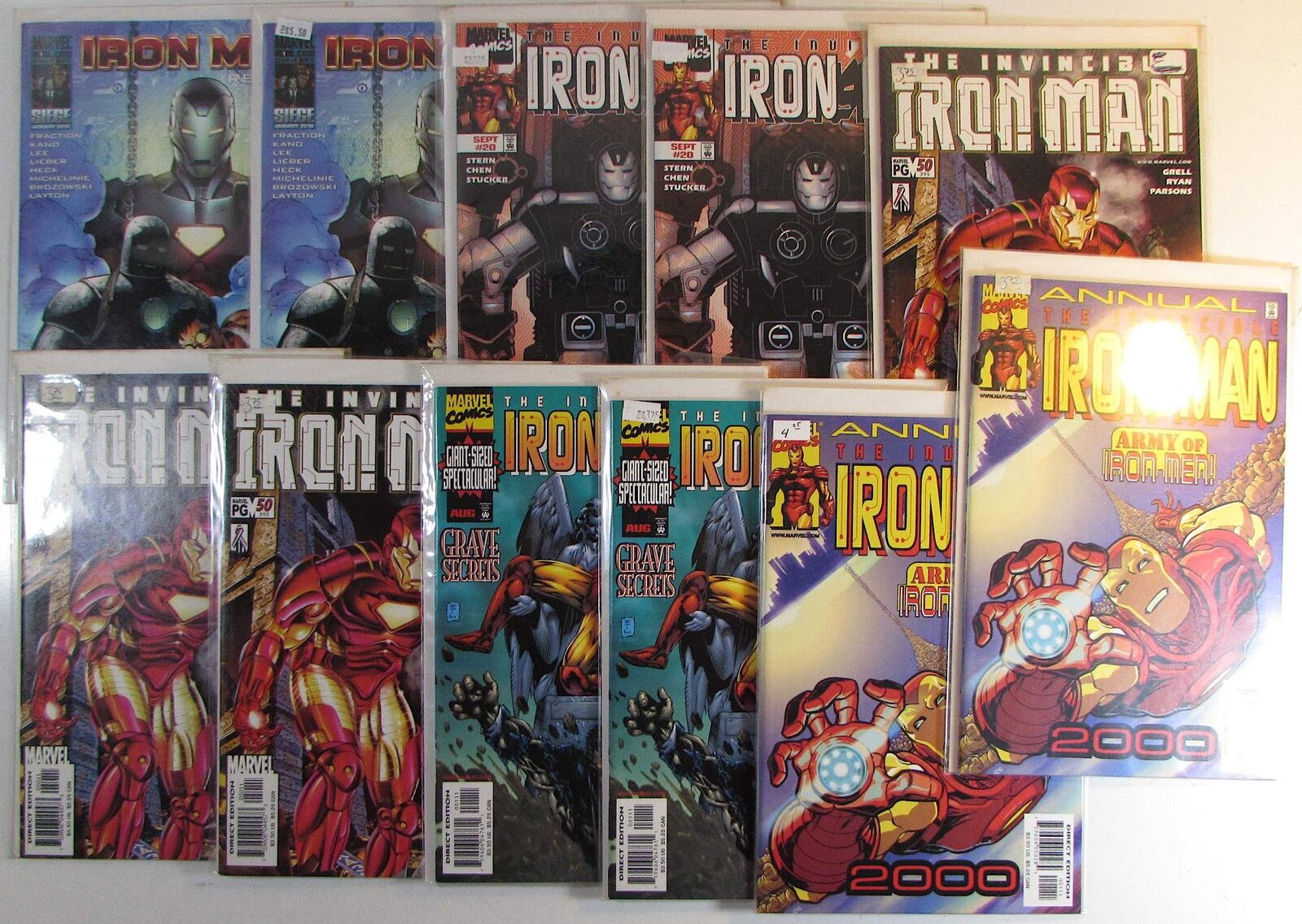 Iron Man Lot 11 #20 x2,50 x3,Annual 1999 x2,2000 x2,Requiem 1 x2 Marvel Comics