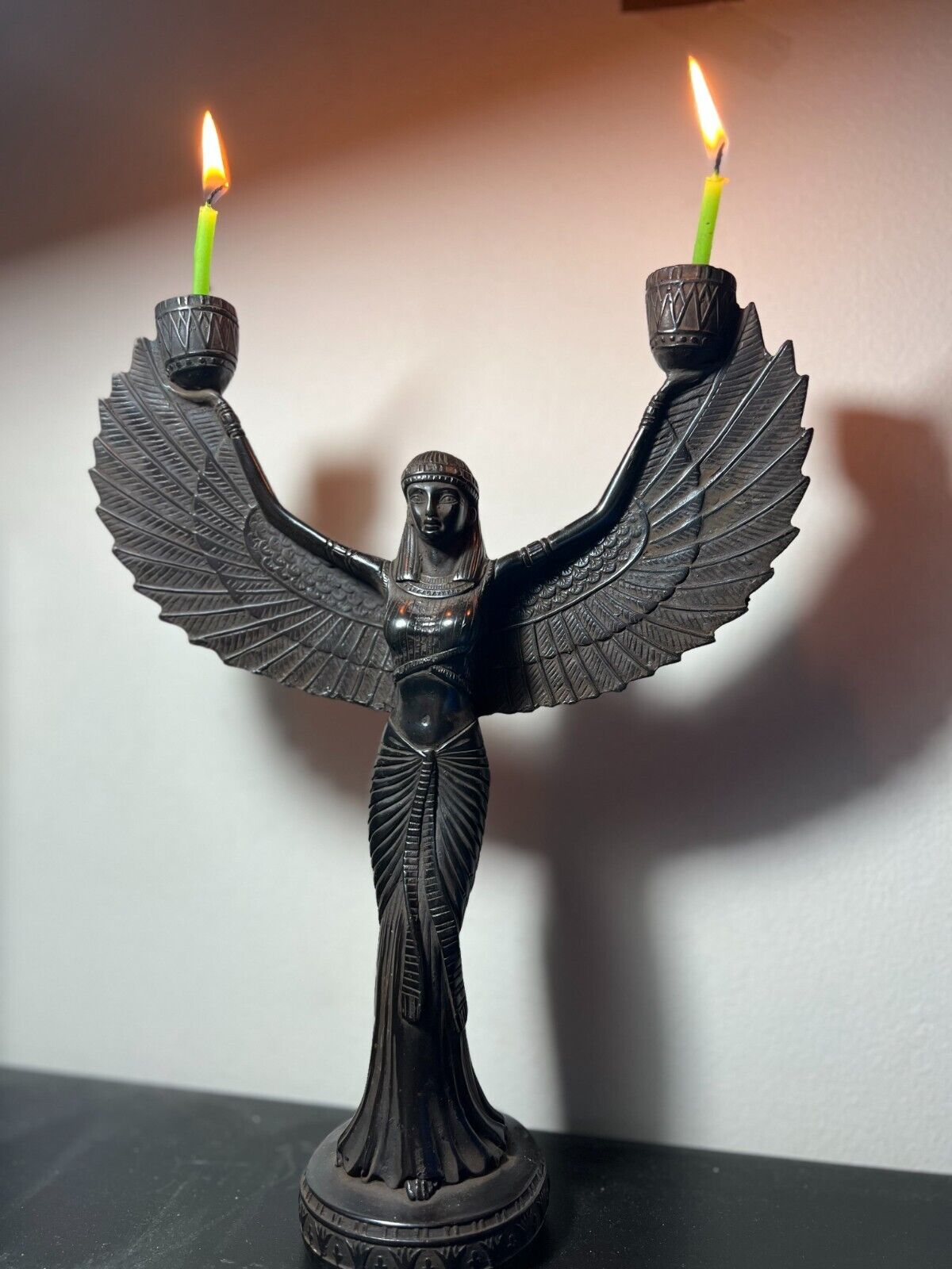 Isis Incense holder Statue , Unique piece for Goddess Isis from Basalt Stone