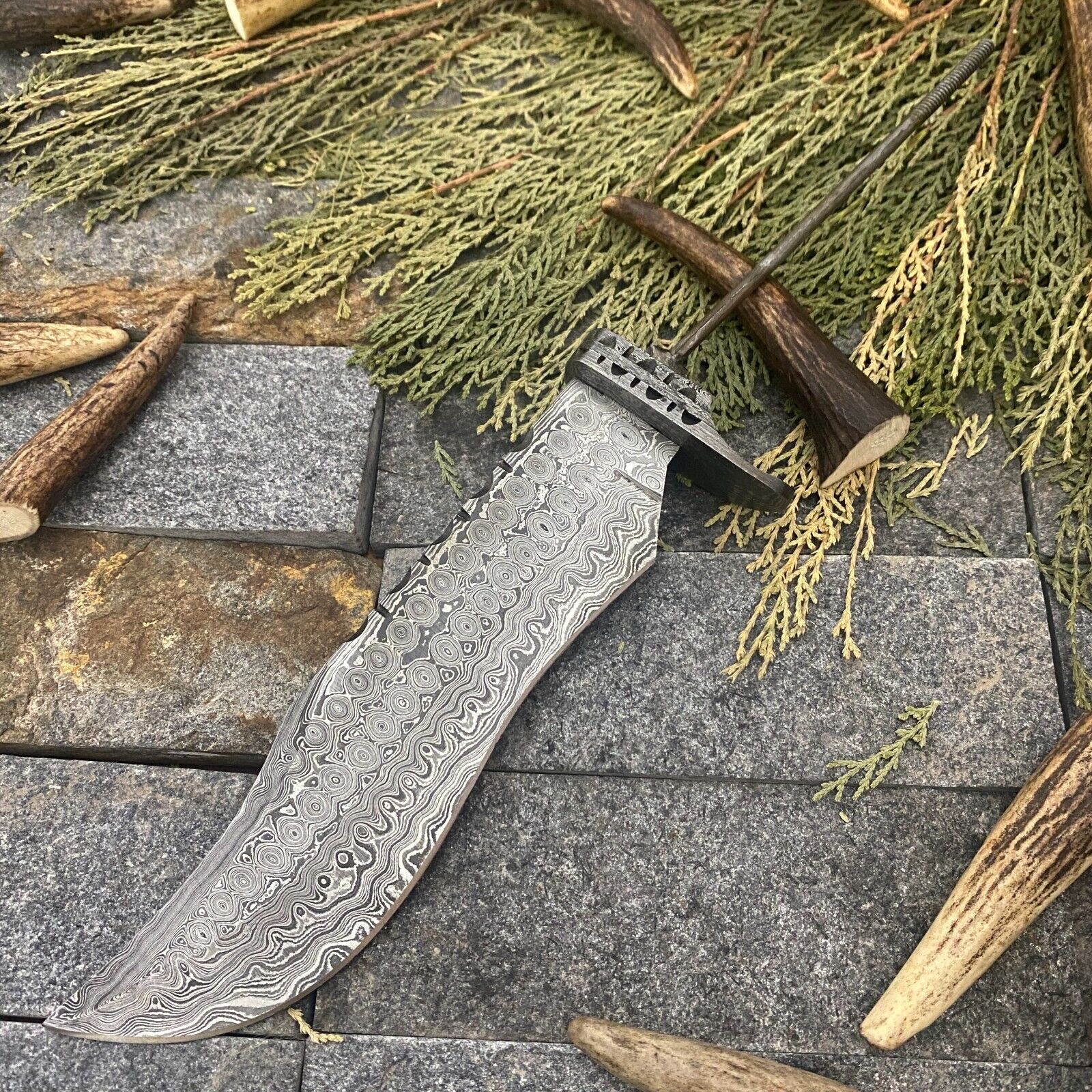 SHARD™ CUSTOM HAND FORGED Damascus Steel Hunting Bowie Blank Blade Knife Making