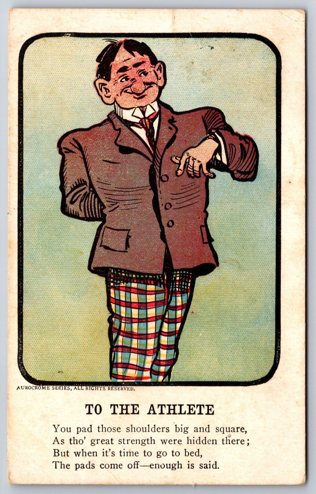Comic~Vinegar Valentine~To The Athlete~You Pad Those Shoulders Big & Square~1908