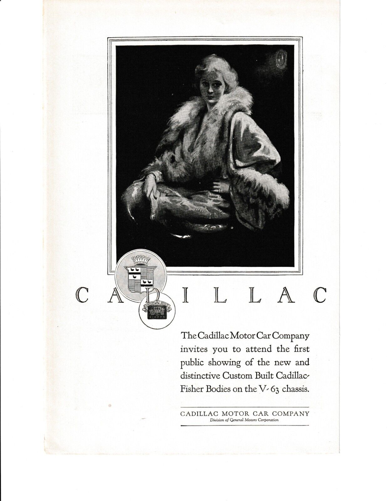 Cadillac Print Ad 1924 Woman Dressed In Furs