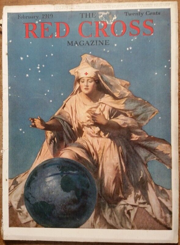 February 1919 The Red Cross Magazine Cover Design by A.E.  Foringer WWI Nurse