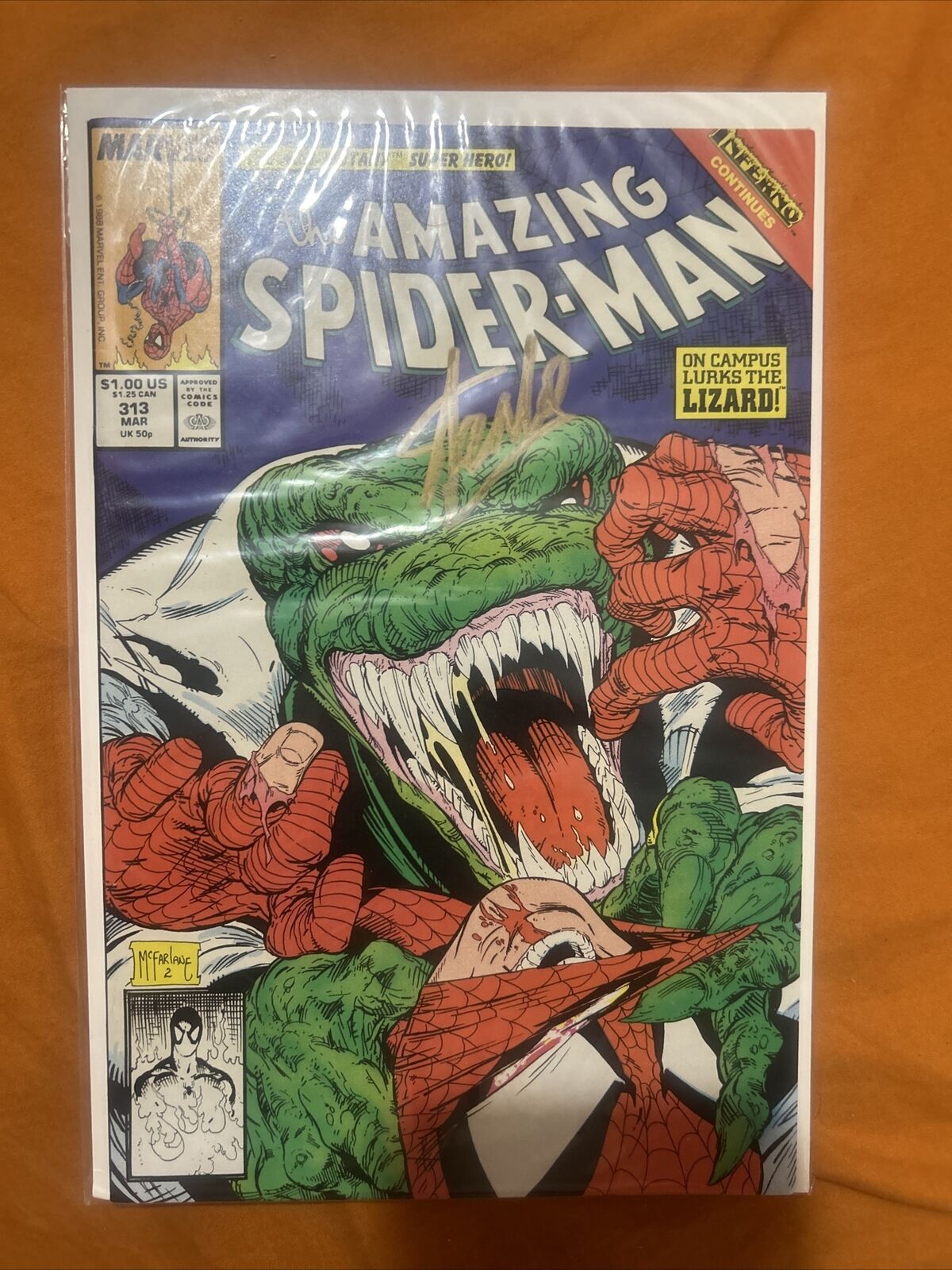 The Amazing Spiderman 313 Stan Lee Signed Todd McFarlane Art