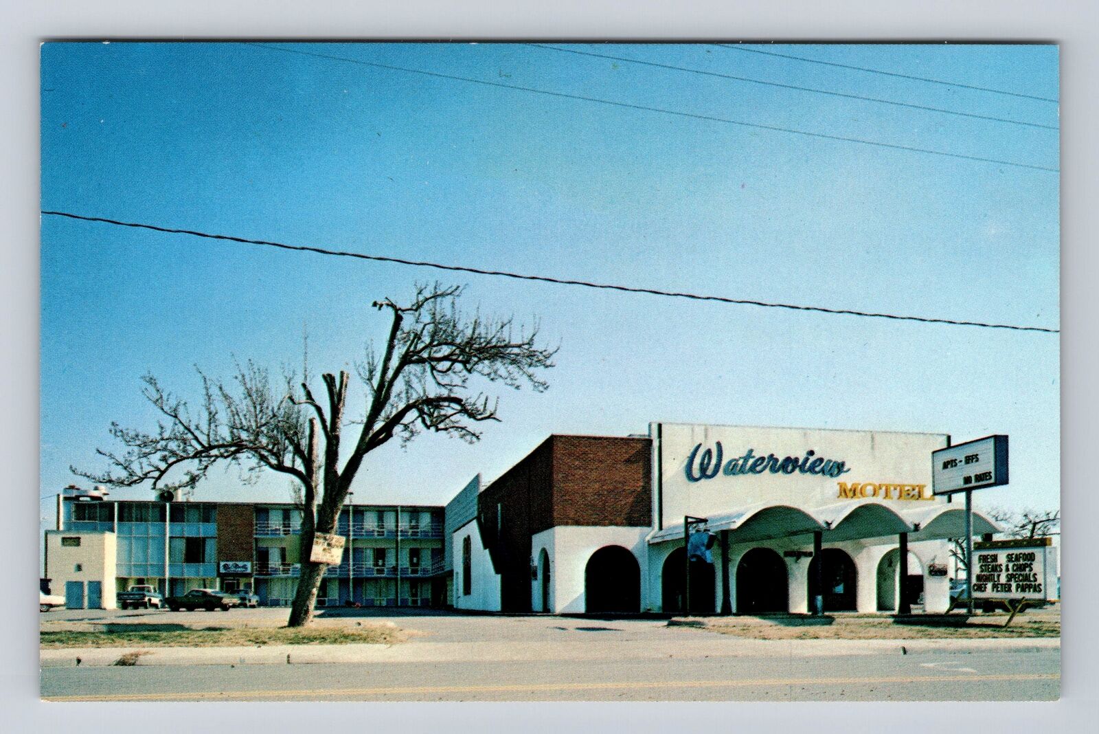 Hampton VA-Virginia, Waterview Motel, Advertisement, Antique, Vintage Postcard