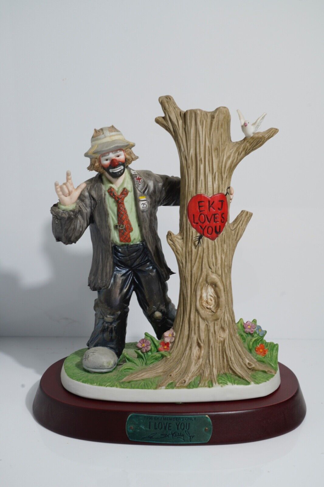 Flambro Limited Edition Emmitt Kelly Jr. SIGNED I Love You Clown Members Only