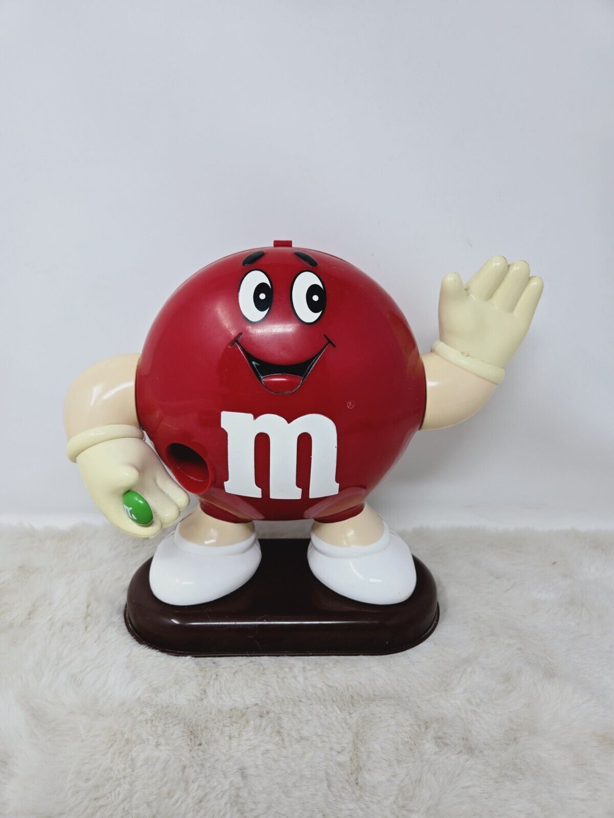 Vintage 1991 Red M&M Candy Dispenser Red M&M In Hand Collectable