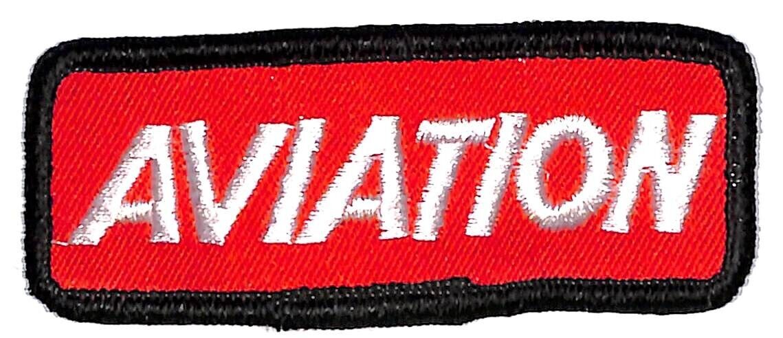 Aviation Embroidered Red White Black Cloth Patch Vintage NOS 3 3/8