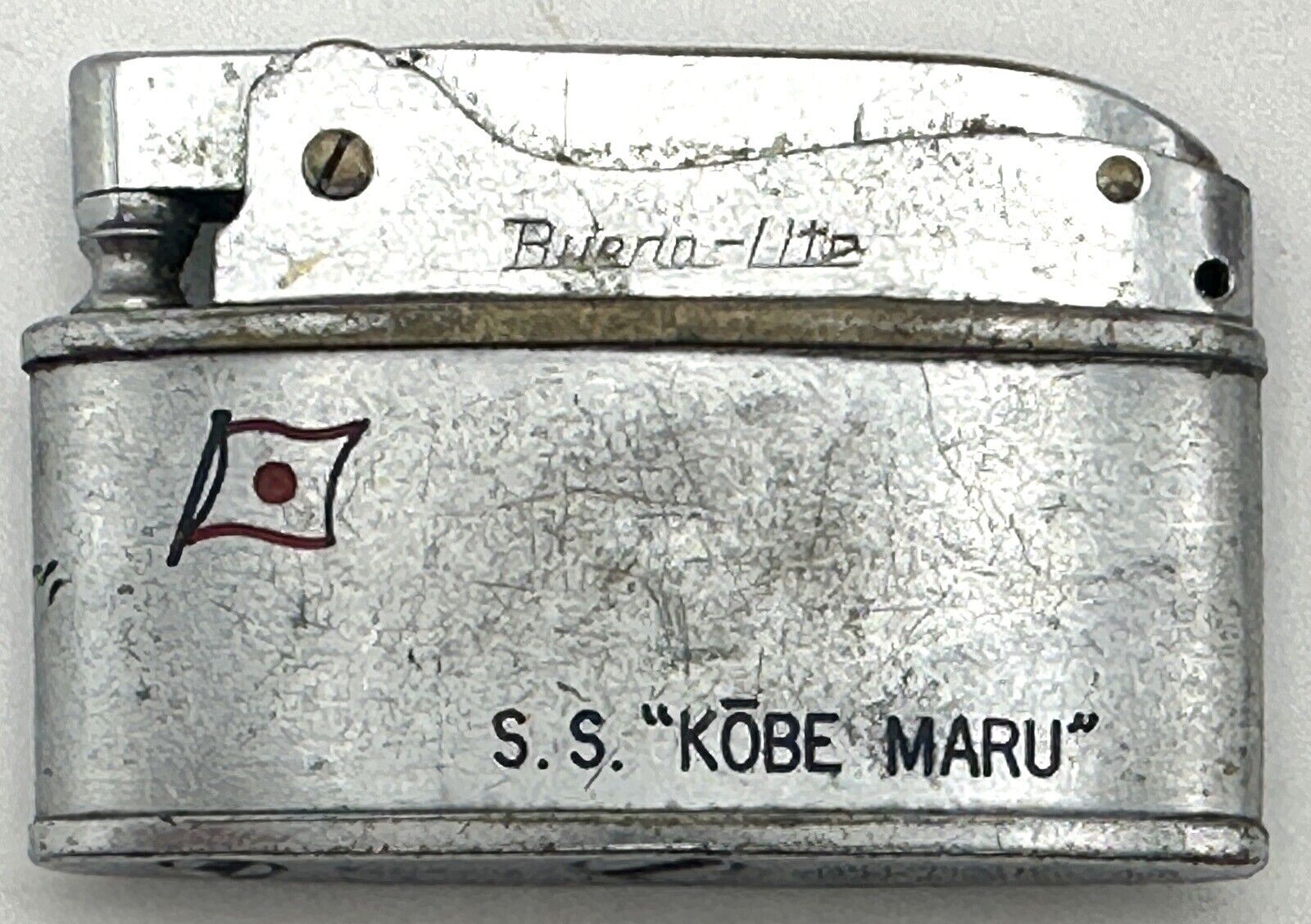 Vintage SS Kobe Maru Buena Lite Cigarette Lighter Kokai Maru Japanese Cargo Ship