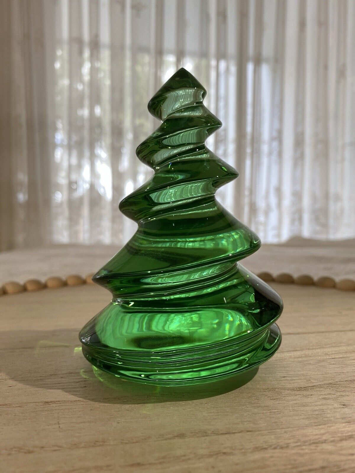 BACCARAT - Green crystal Christmas tree figurine