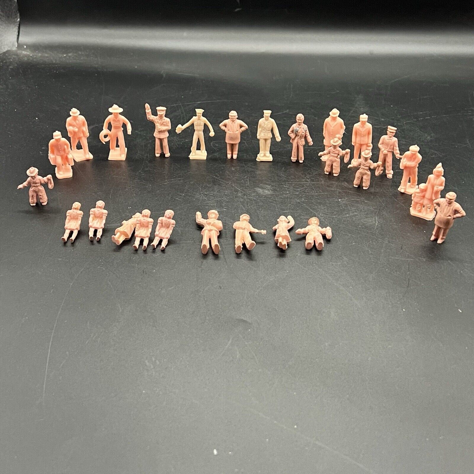 Set Of (28) Vintage Pink Plastic People Figurines