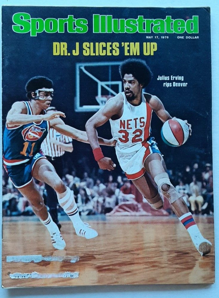 1976 DR.J. ABA/NBA NETS JULIUS ERVING NEW JERSEY YORK 5/17 SPORTS ILLUSTRATED
