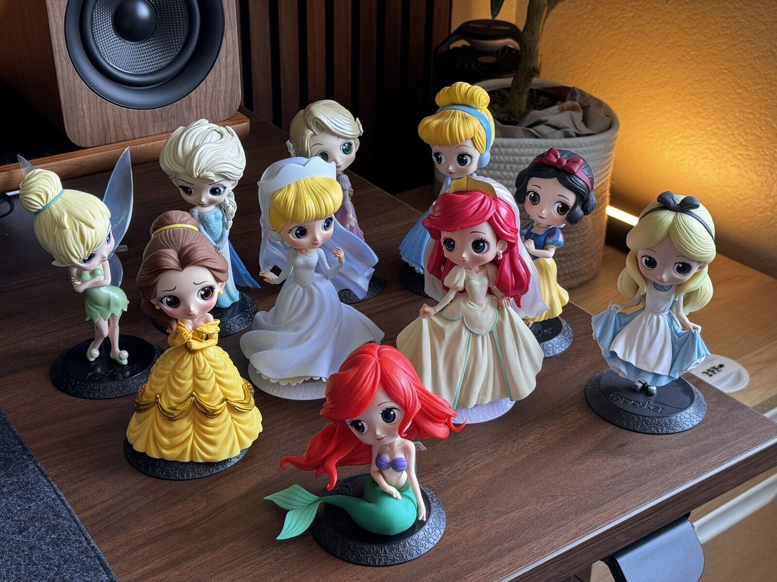 Disney Q Posket 10 Figurine Set Assorted Elsa Ariel Cinderella Snow White Etc