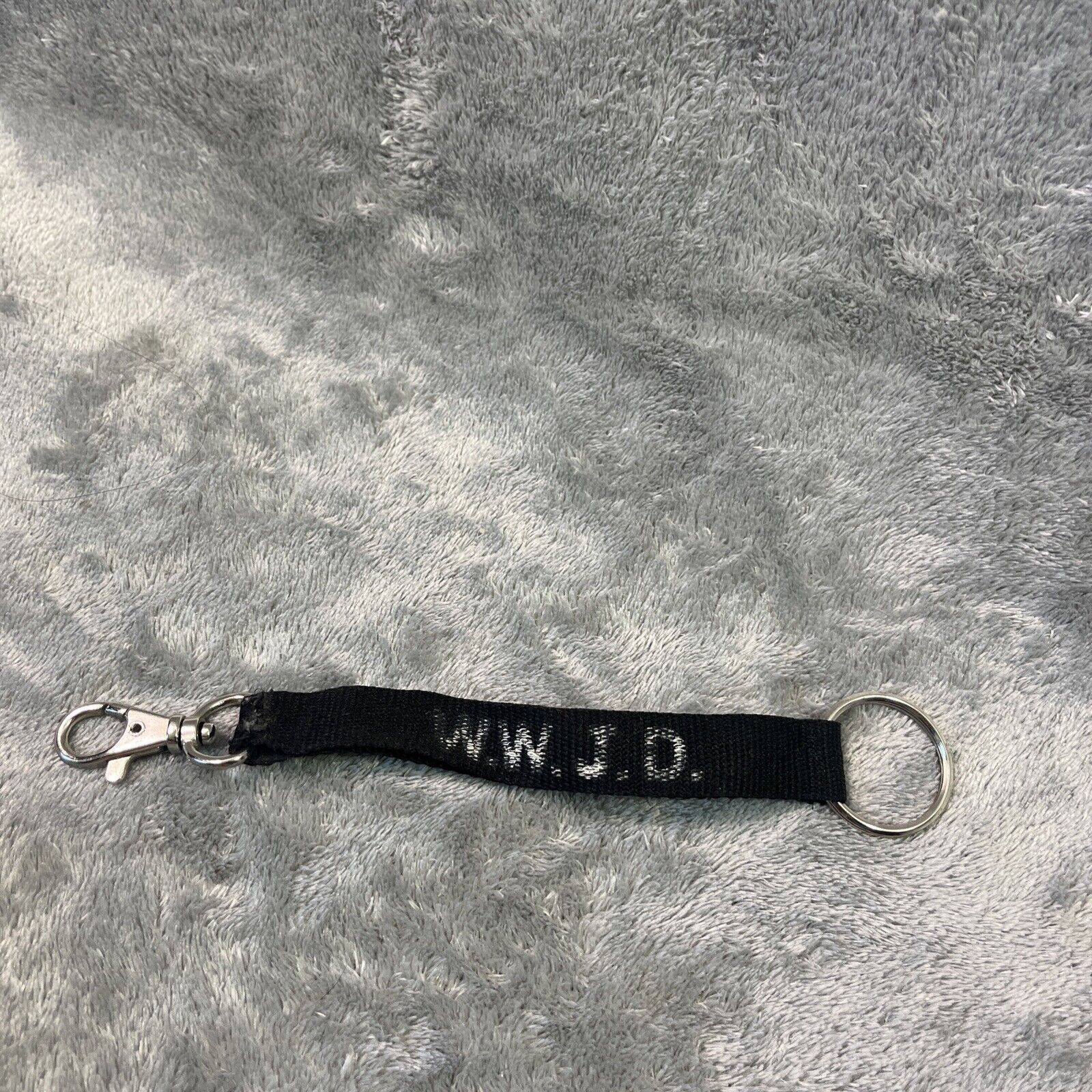 Vintage What Would Jesus Do WWJD Green Keychain Wristlet Key Fob Ring Chain