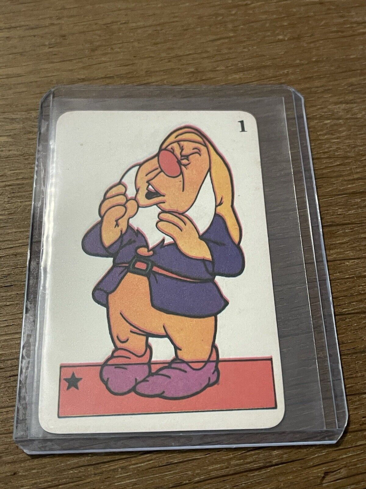 Vintage Rare Walt Disney Productions 🎥 Card Game Snow White Sneezy Playing Card