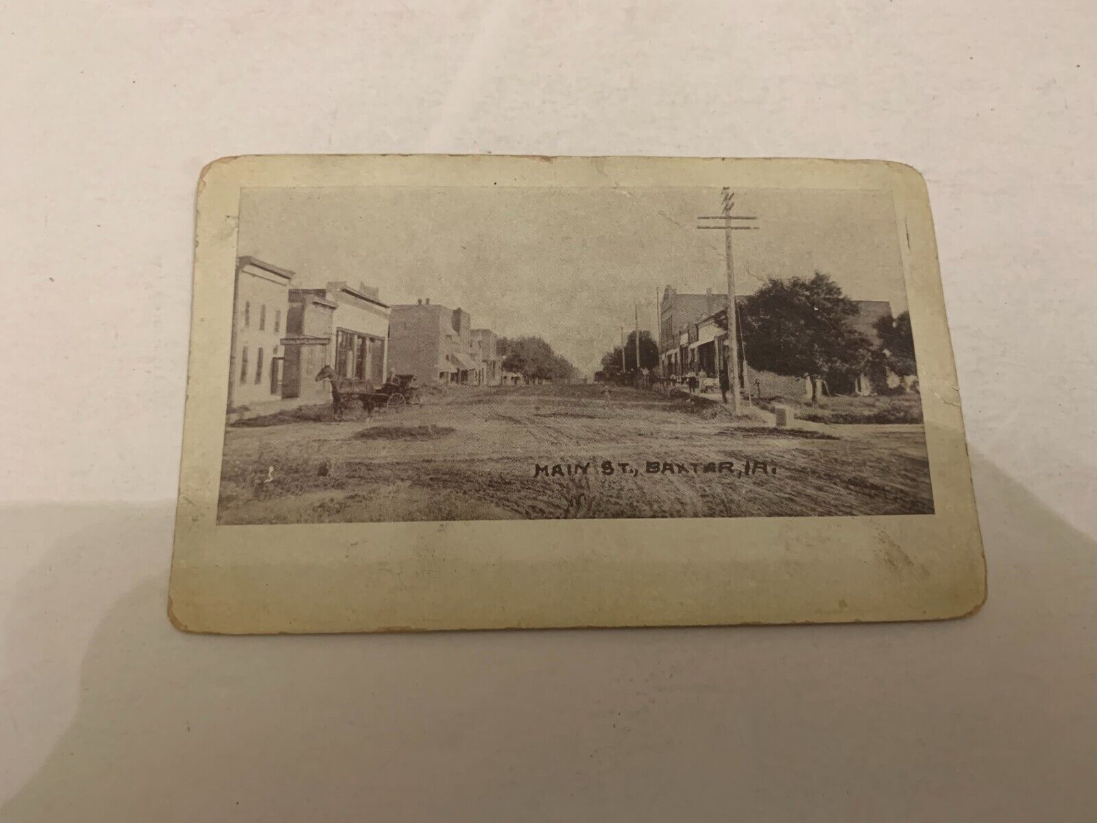 Vintage c.1910 Main Street Baxter Iowa Postcard