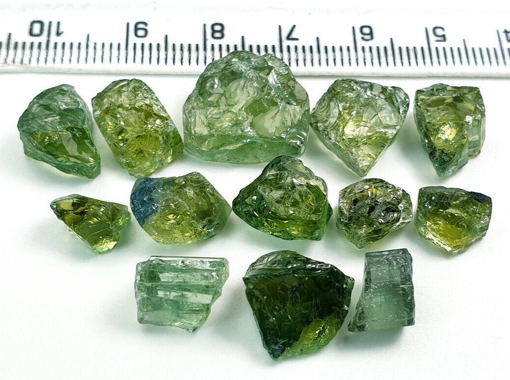 63 Cts Beautiful Green Color Tourmaline Faceted Rough Grade Nice Quality Lot