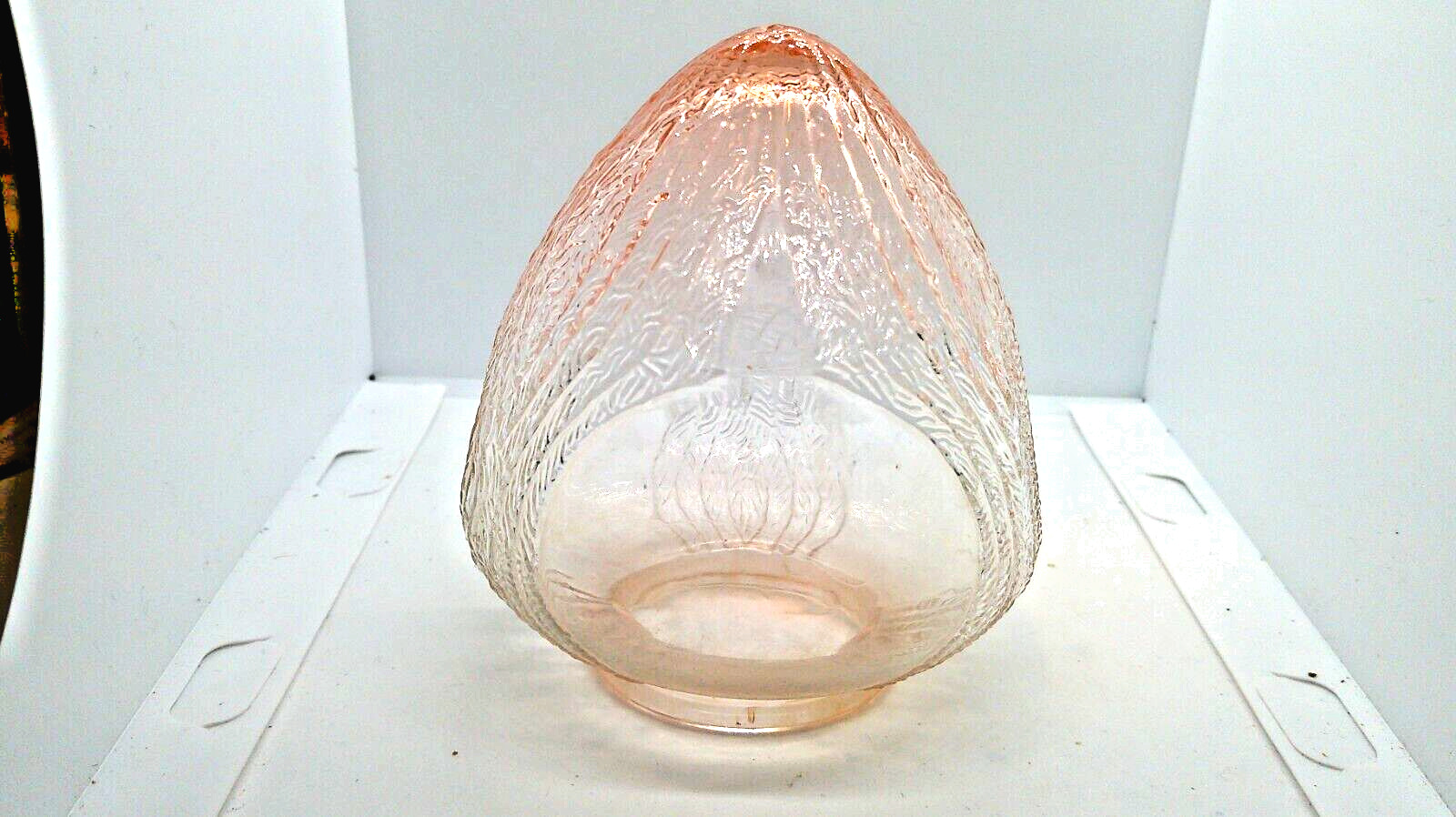 Vintage Pink Depression Glass Light Globe, Hanging Planter, Vase 