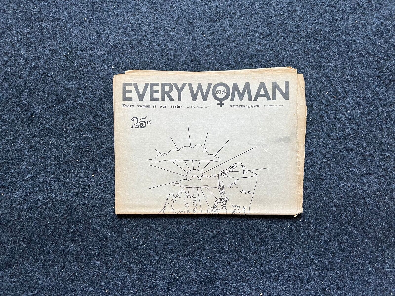 Vintage 1970s Feminist Newspaper, Everywoman 2nd Wave Feminism, LGBT Memorabili