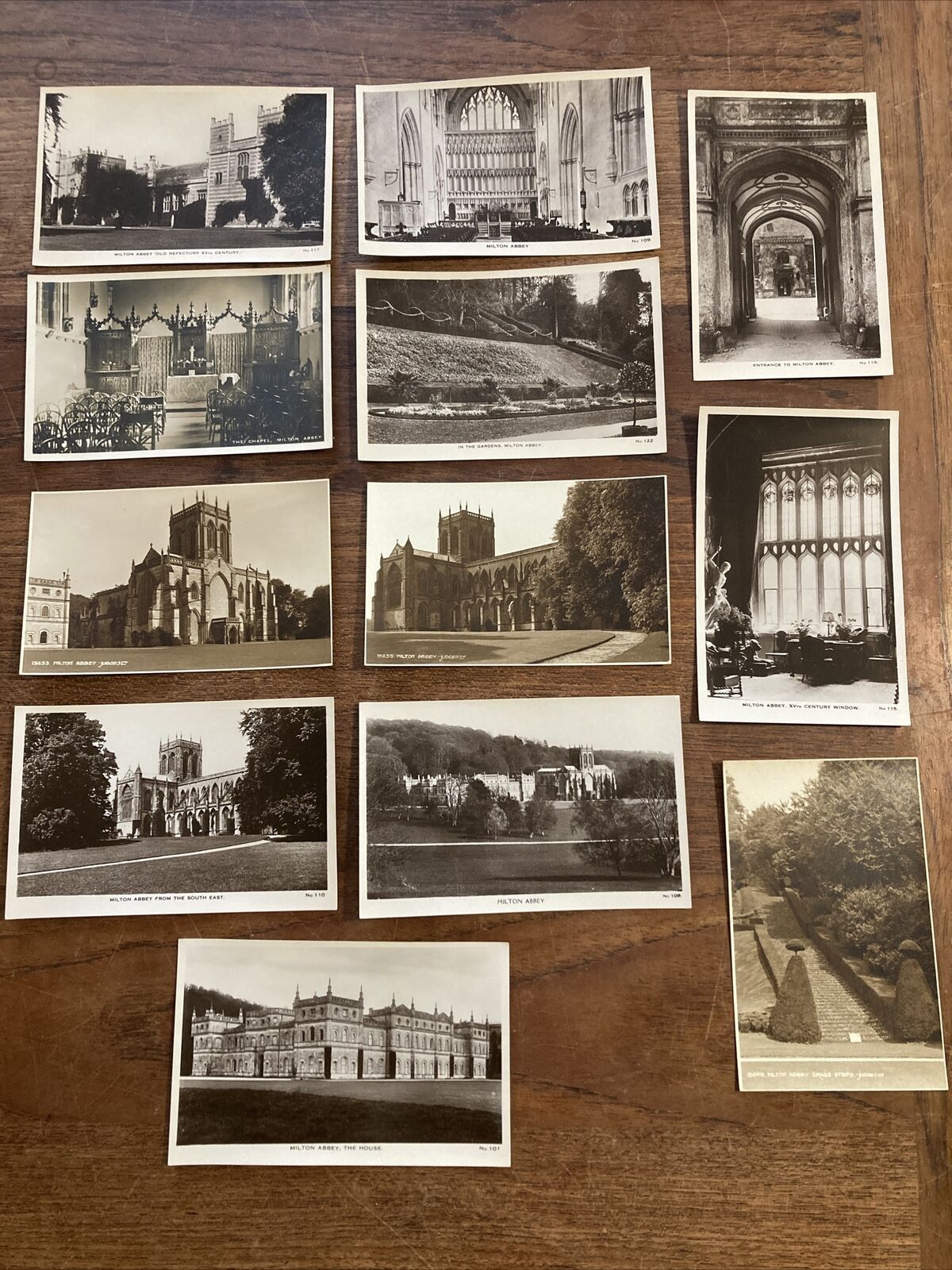 Lot Of 13 Real Photo Postcards 1930’s Milton Abbey Sussex England. 16thC Gothic.