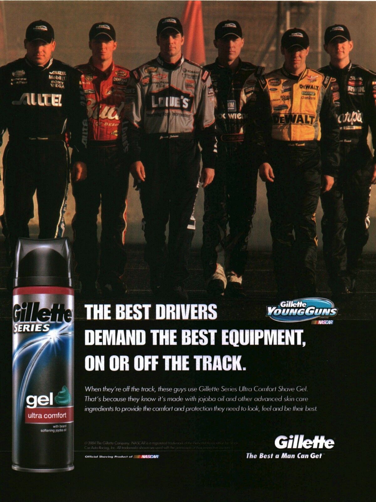 2004 PRINT AD - GILLETTE AD - NASCAR - GILLETTE YOUNG GUNS