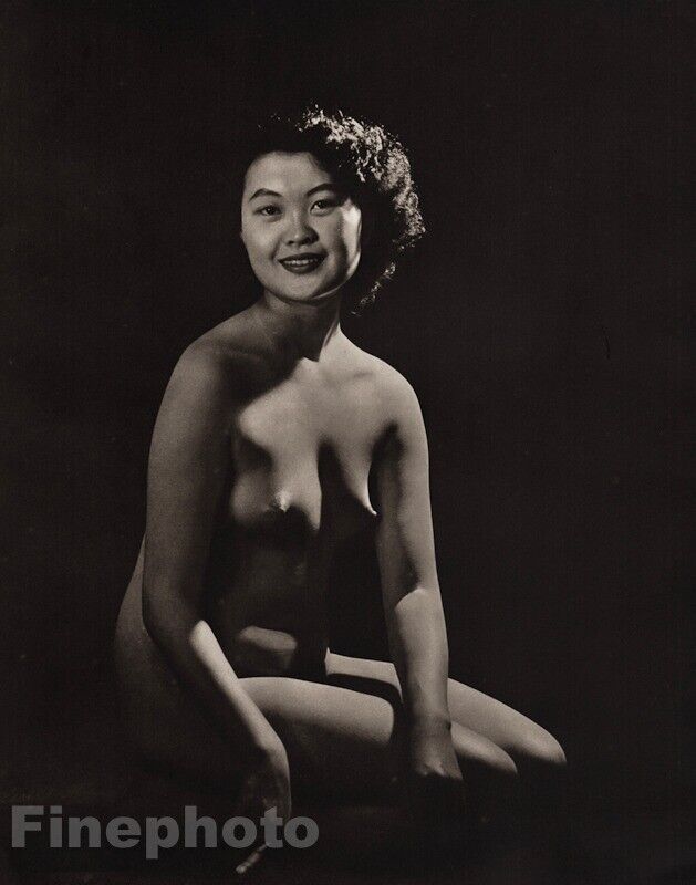 1950s Original FEMALE NUDE Asian Oriental JAPAN Photo Gravure Art JOHN EVERARD 