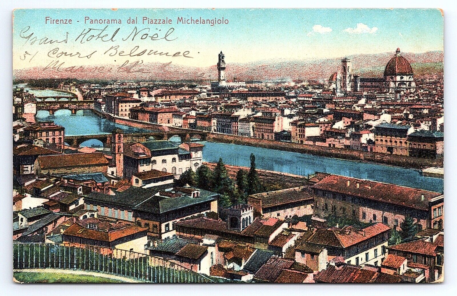 Postcard Firenze Italy Panorama Dal Piazzale Michelangiolo Aerial View
