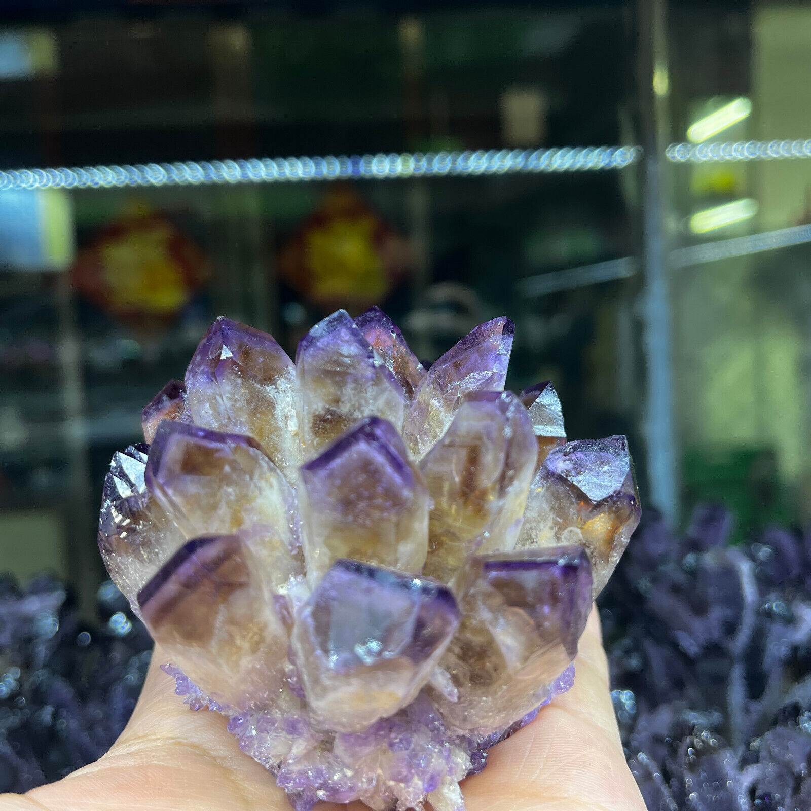 1PC New Find Purple Phantom Quartz Crystal Cluster Mineral Specimen Healing GIFT