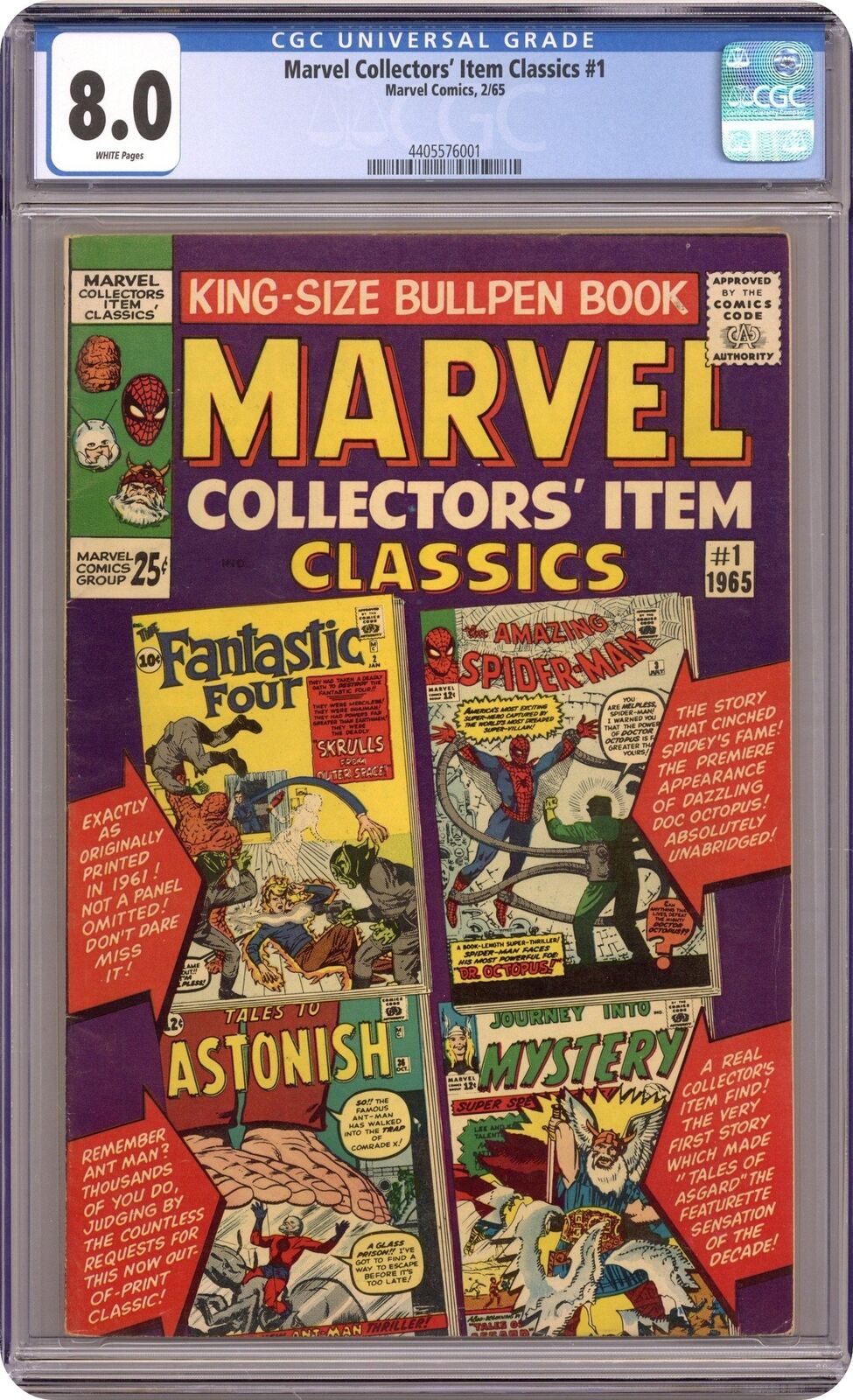 Marvel Collectors Item Classics #1 CGC 8.0 1966 4405576001