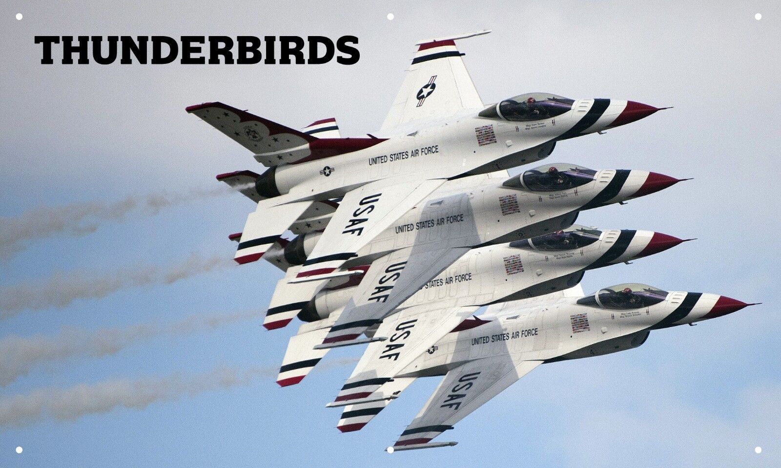 U.S.A.F Thunderbirds 3'X5' VINYL BANNER MAN CAVE AIR FORCE AMERICA PLANES JETS 