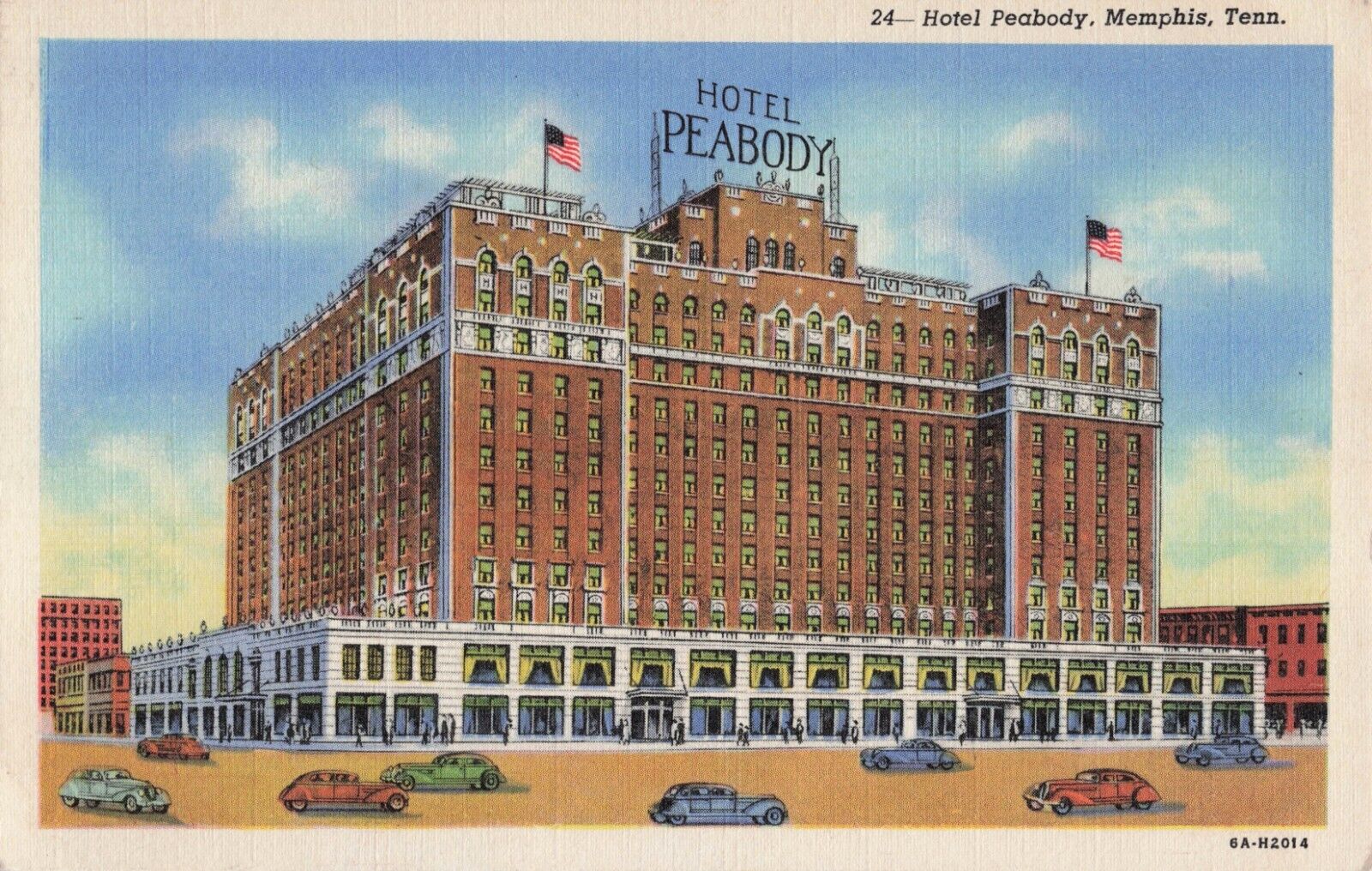 Vintage Postcard Memphis Tennessee TN Hotel Peabody Teich Linen Card