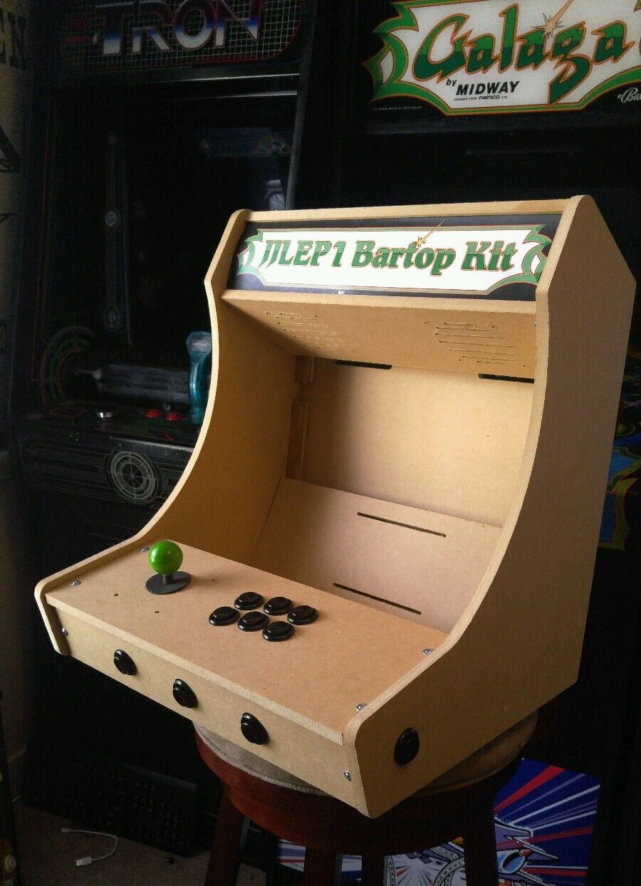Easy to Assemble 1p Bartop / Tabletop Arcade Cabinet Kit w/ Marquee Holder HAPP