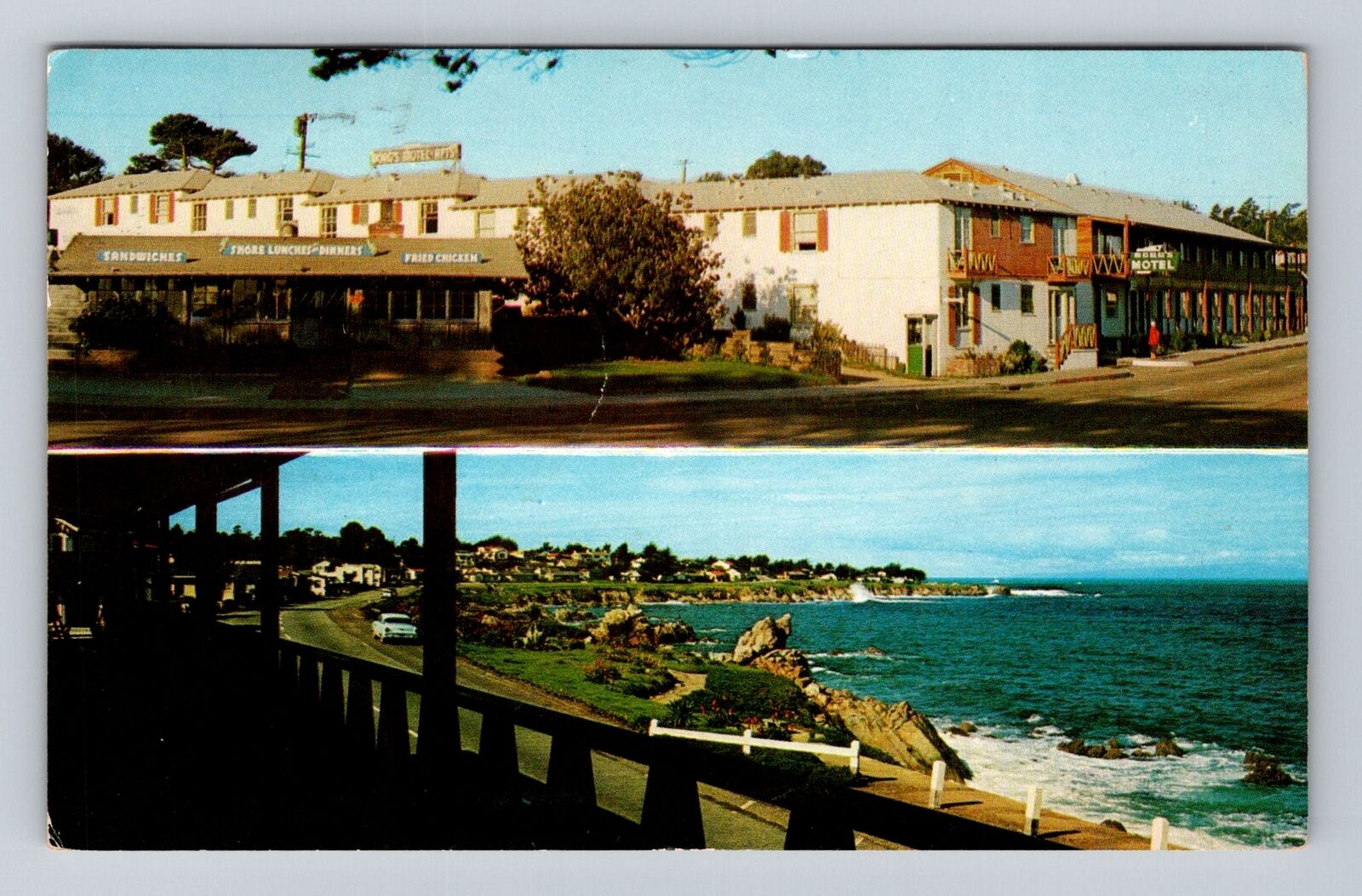Pacific Grove CA-California, Borg\'s Motel Advertising, Vintage Souvenir Postcard
