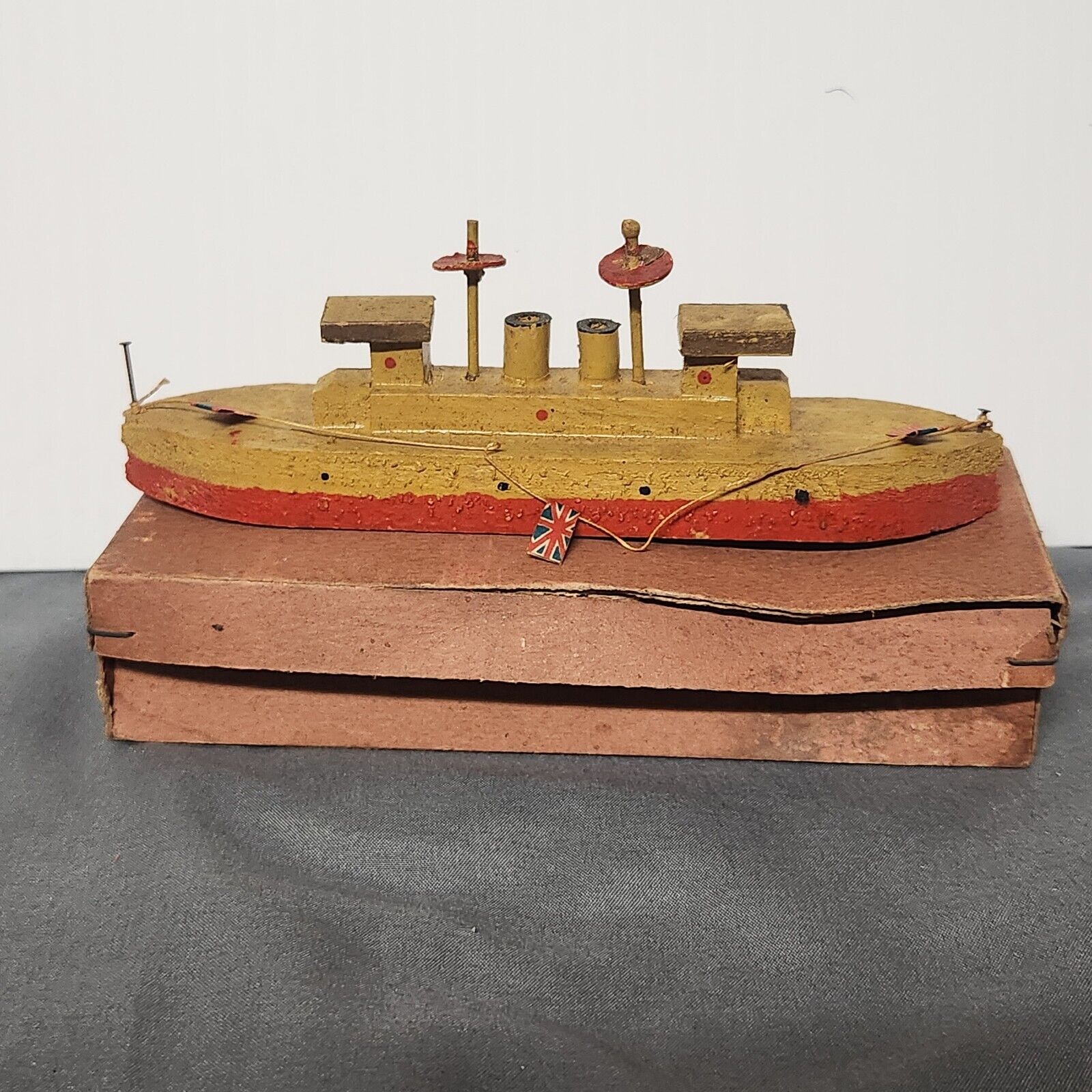 Vintage Ww2 Wooden Painted Japanese  Boat