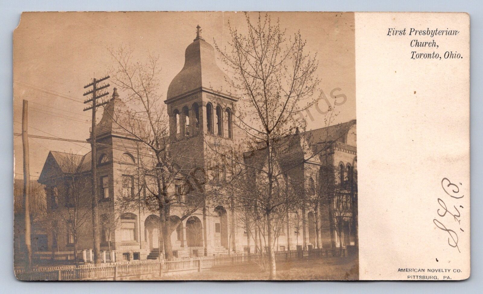 J87/ Toronto Ohio RPPC Postcard c1910 First Presbyterian Church  1767