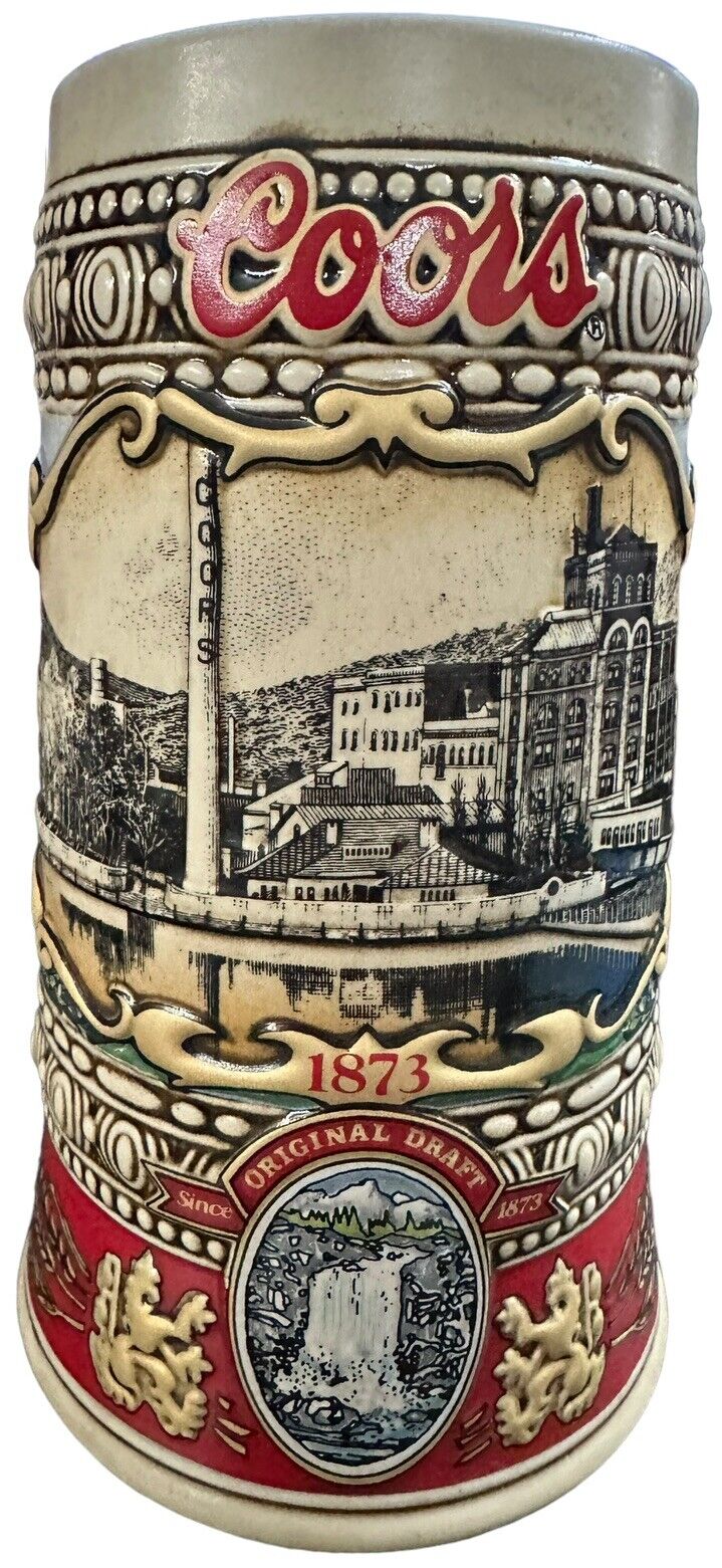 COORS Vintage 1988 Adolph Coors Collectors Edition Beer Stein -Brewery Site 1873