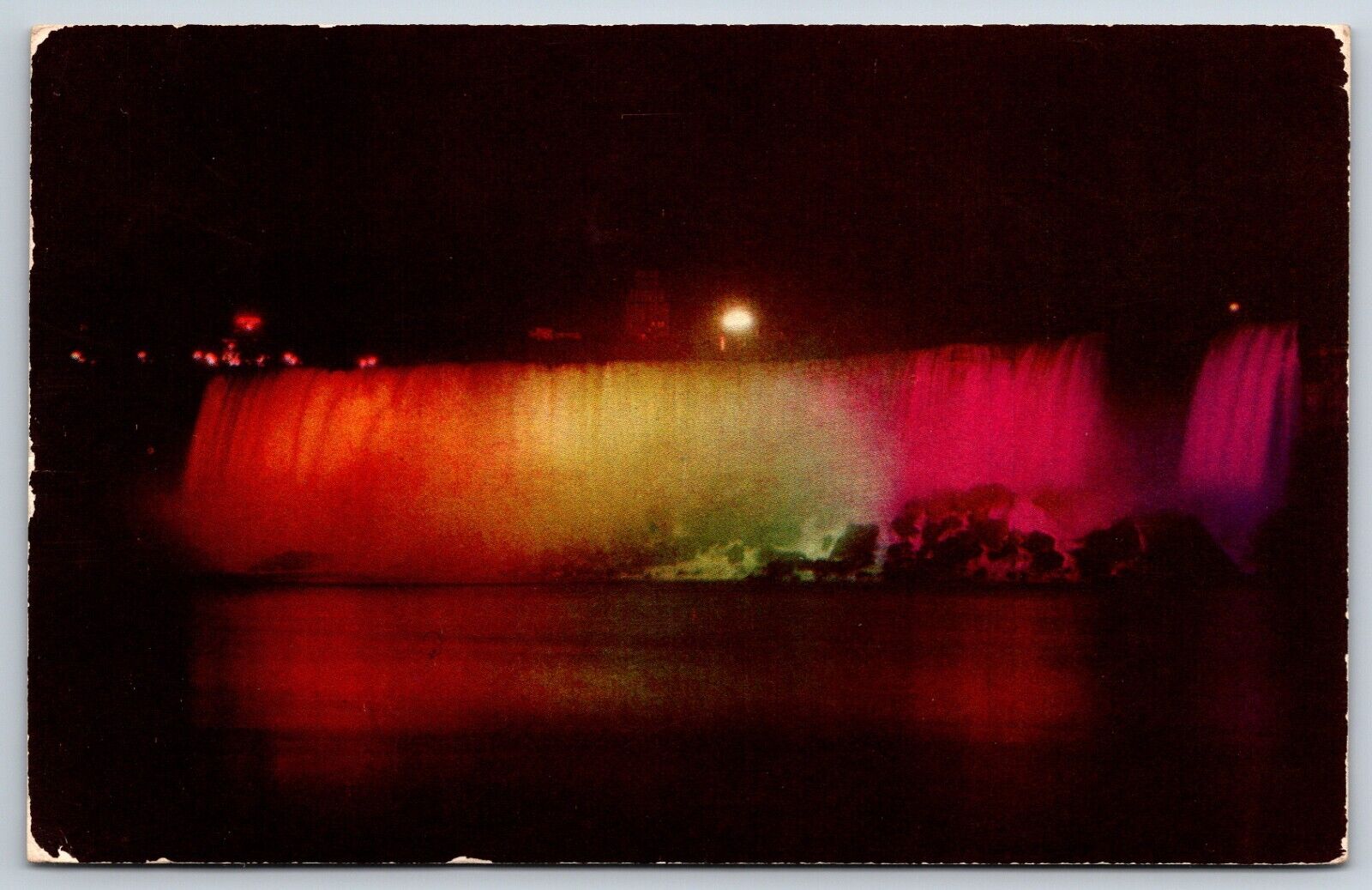 Postcard American Falls, Beautiful Rainbow Colors, American Falls Posted 1956