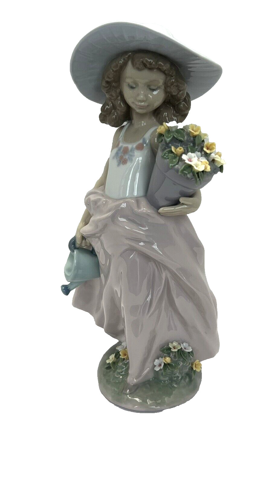 Lladro “A Wish Come True” 7676 Girl Gardening Flowers Figurine Retired Mint