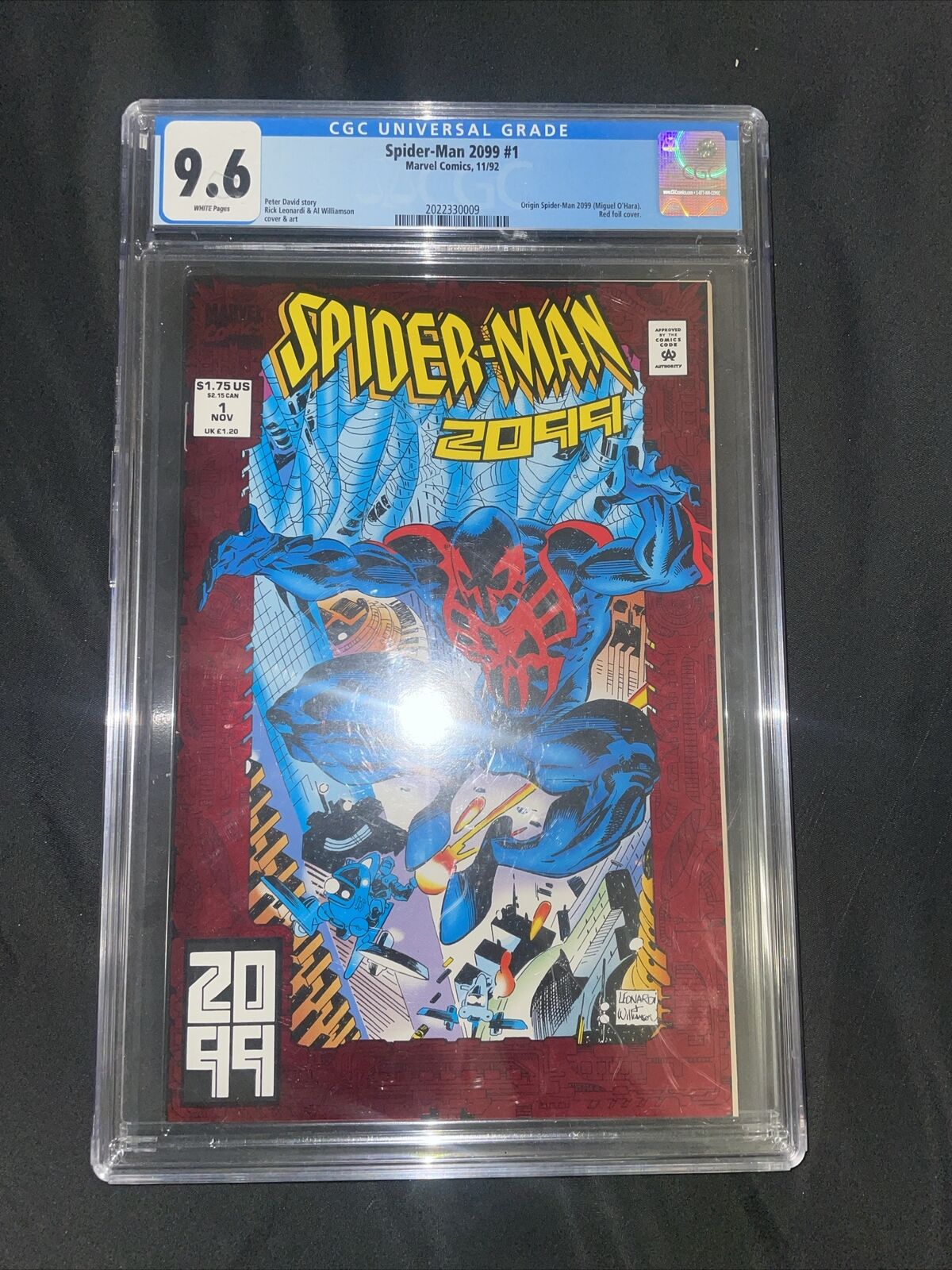 Spider-Man 2099 #1 NEWSSTAND CGC 9.6 Origin Issue Red Foil Marvel Comic 1992