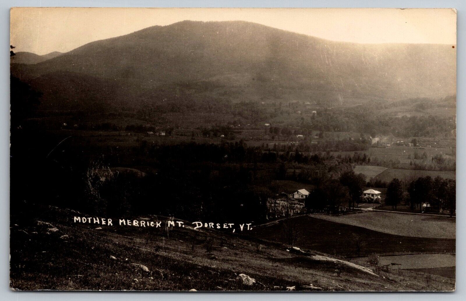Mother Merrik Mountain. Dorset, Vermont Real Photo Postcard RPPC