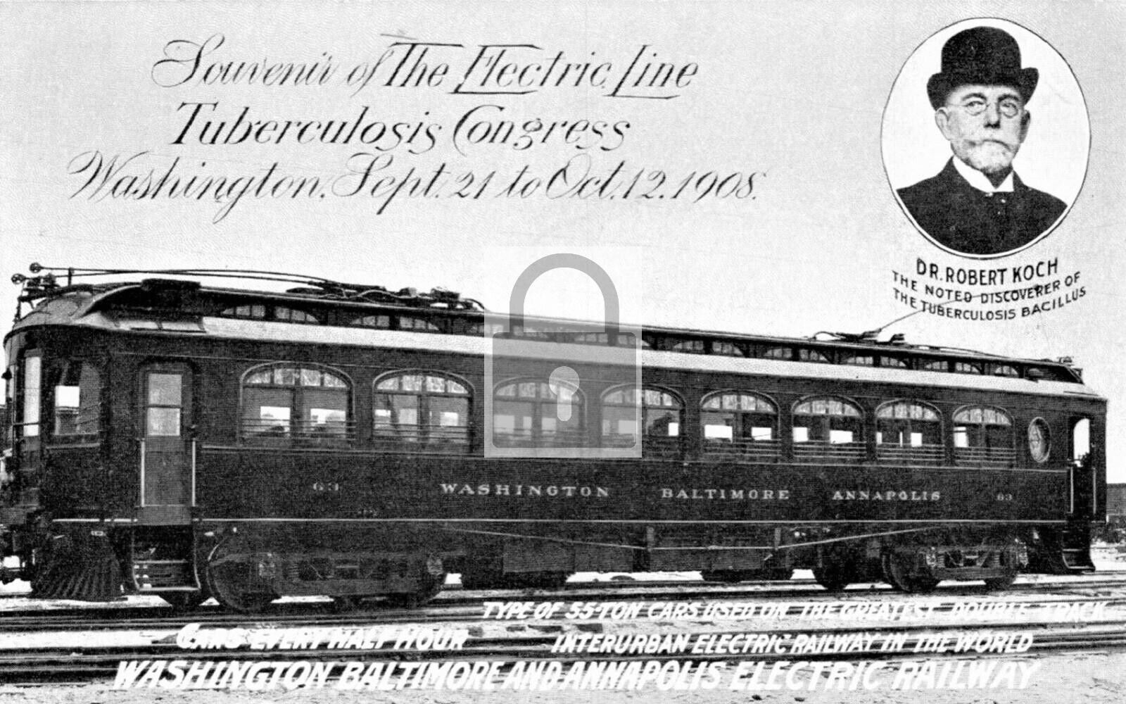 Washington Baltimore Annapolis Interurban Electric Line DC Reprint Postcard