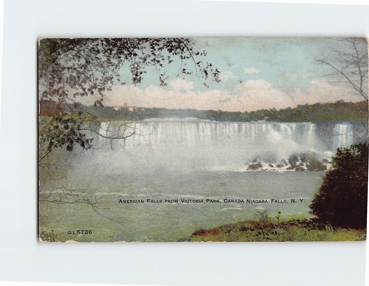 Postcard American Falls Niagara Falls New York USA from Victoria Park Canada