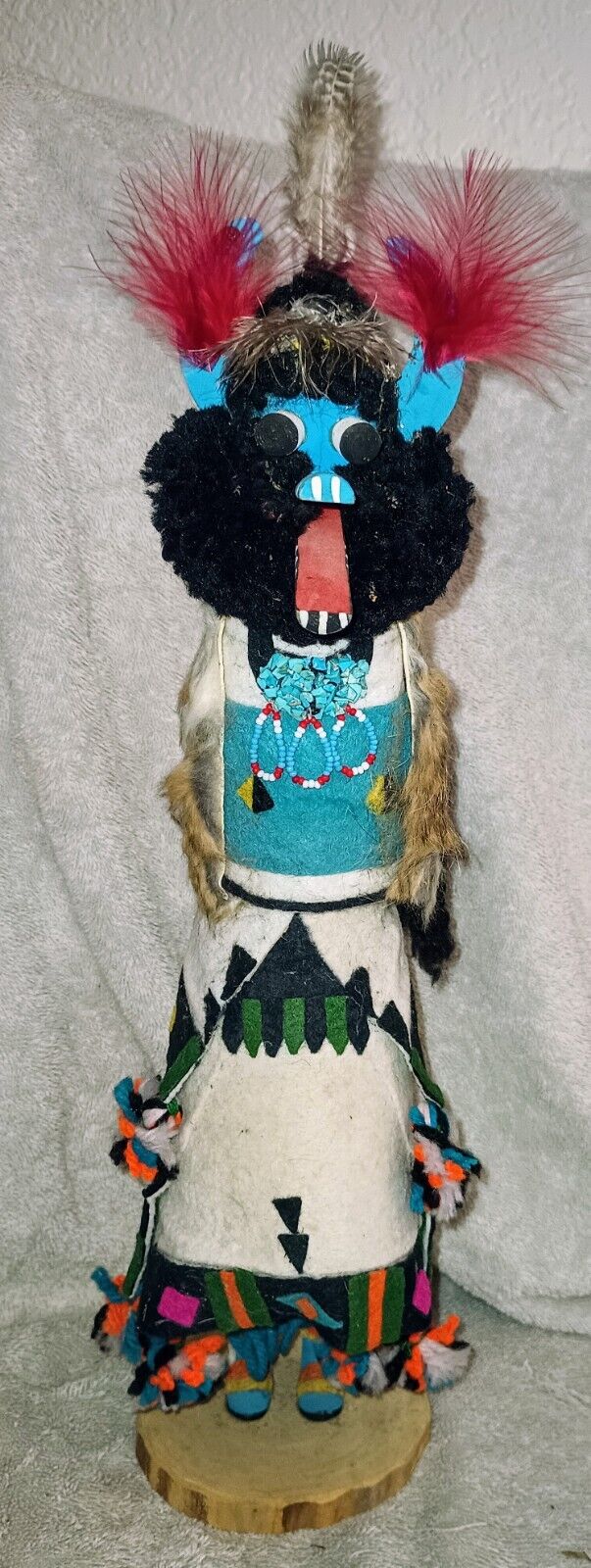 Old Zuni Shalako Doll Signed Ben Seciwa Zuni circa 1970'S