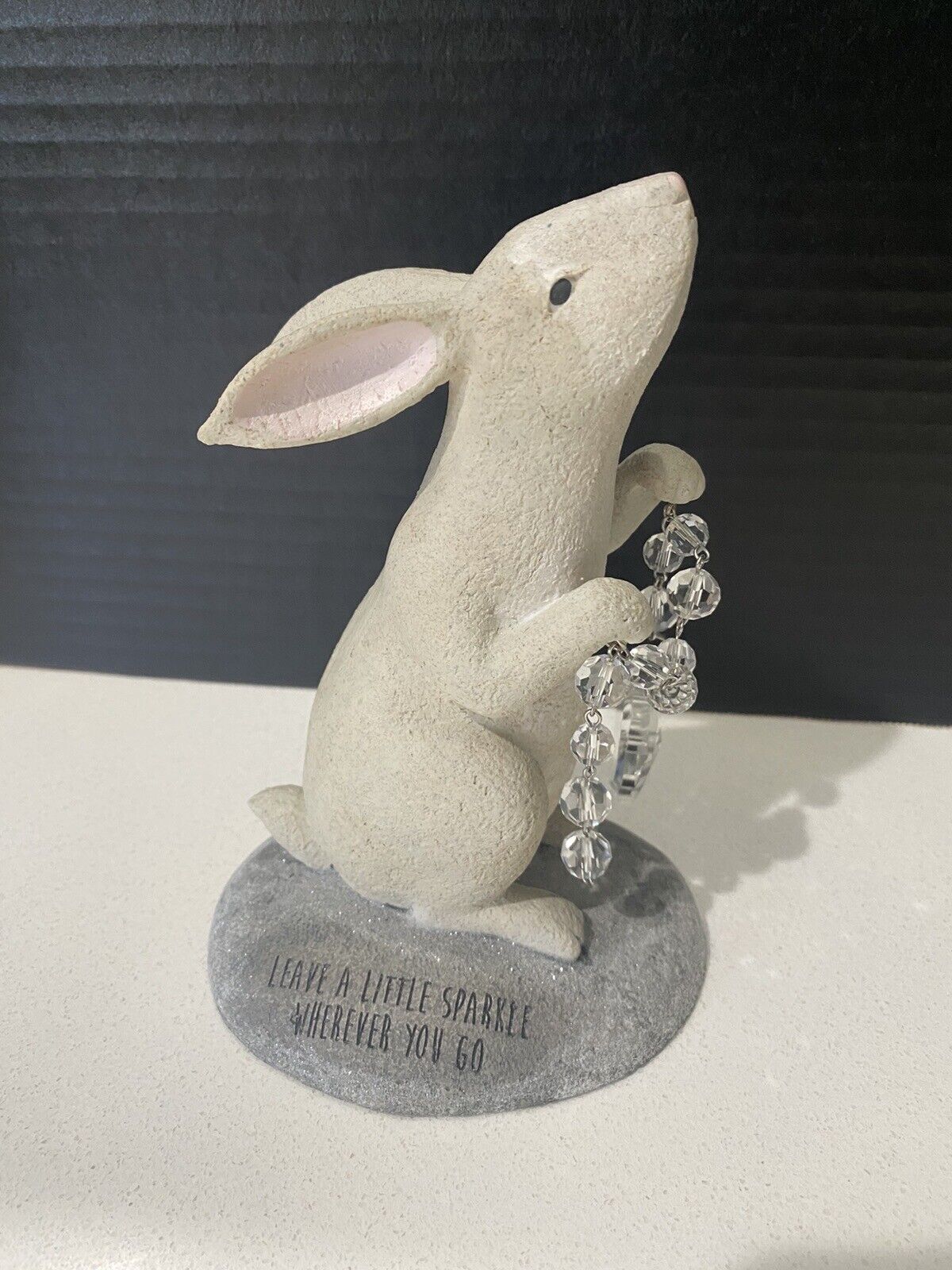 Grasslands Road Rabbit Holding Crystals Wilderness Figurine 7” HTF Leave Sparkle