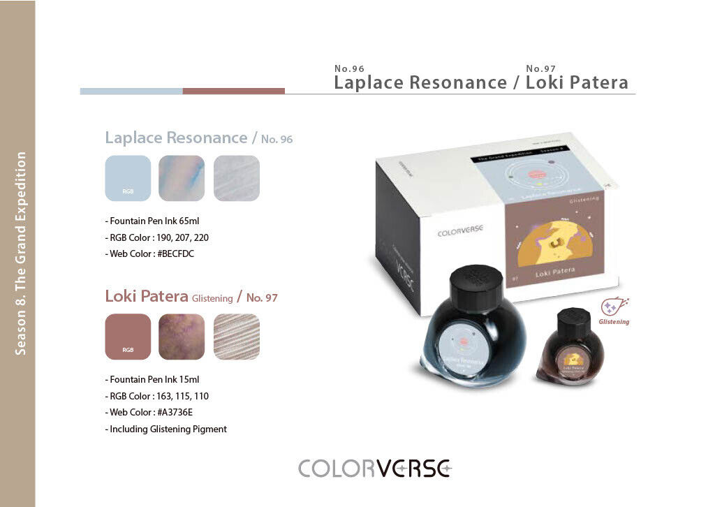Colorverse Season 8 Bottled Ink in Laplace Resonance & Loki Patera Gllistening