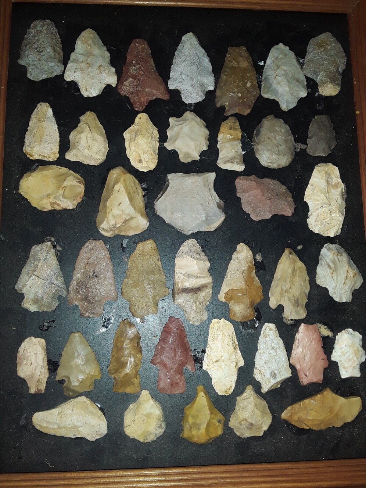 Authentic Native American Artifacts: Arrowheads, Adz, & Knives; Broken Lot Group