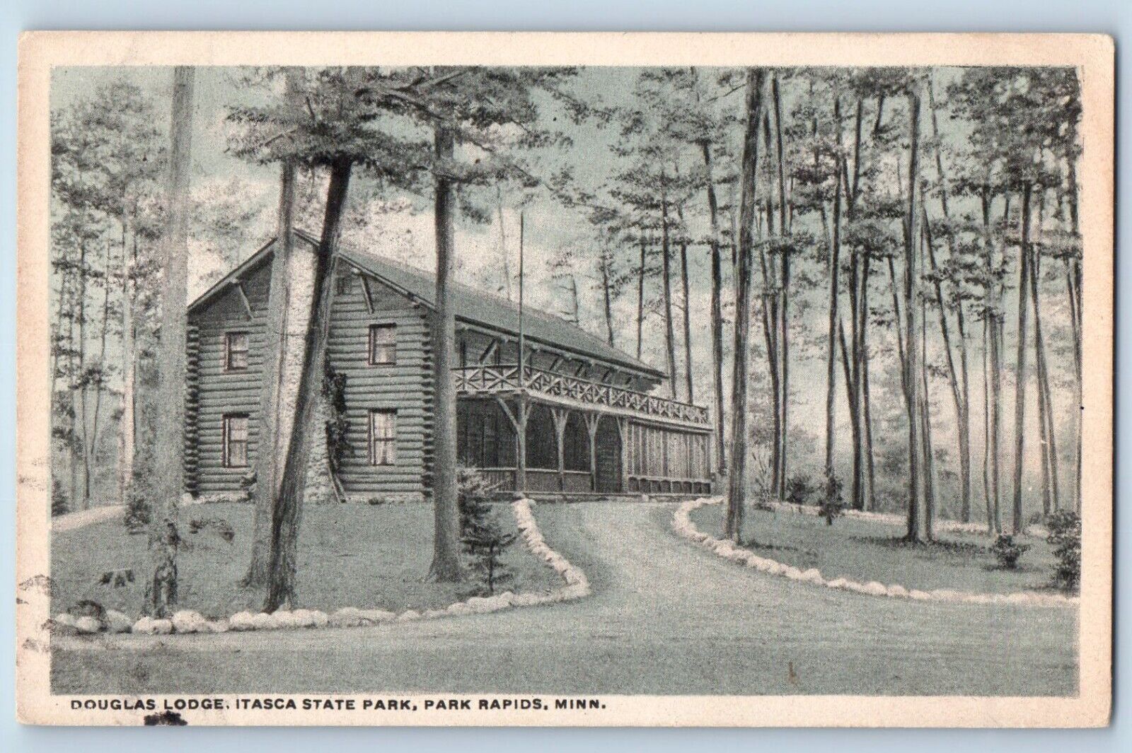 Park Rapids Minnesota MN Postcard Douglas Lodge Itasca Park Exterior View 1918