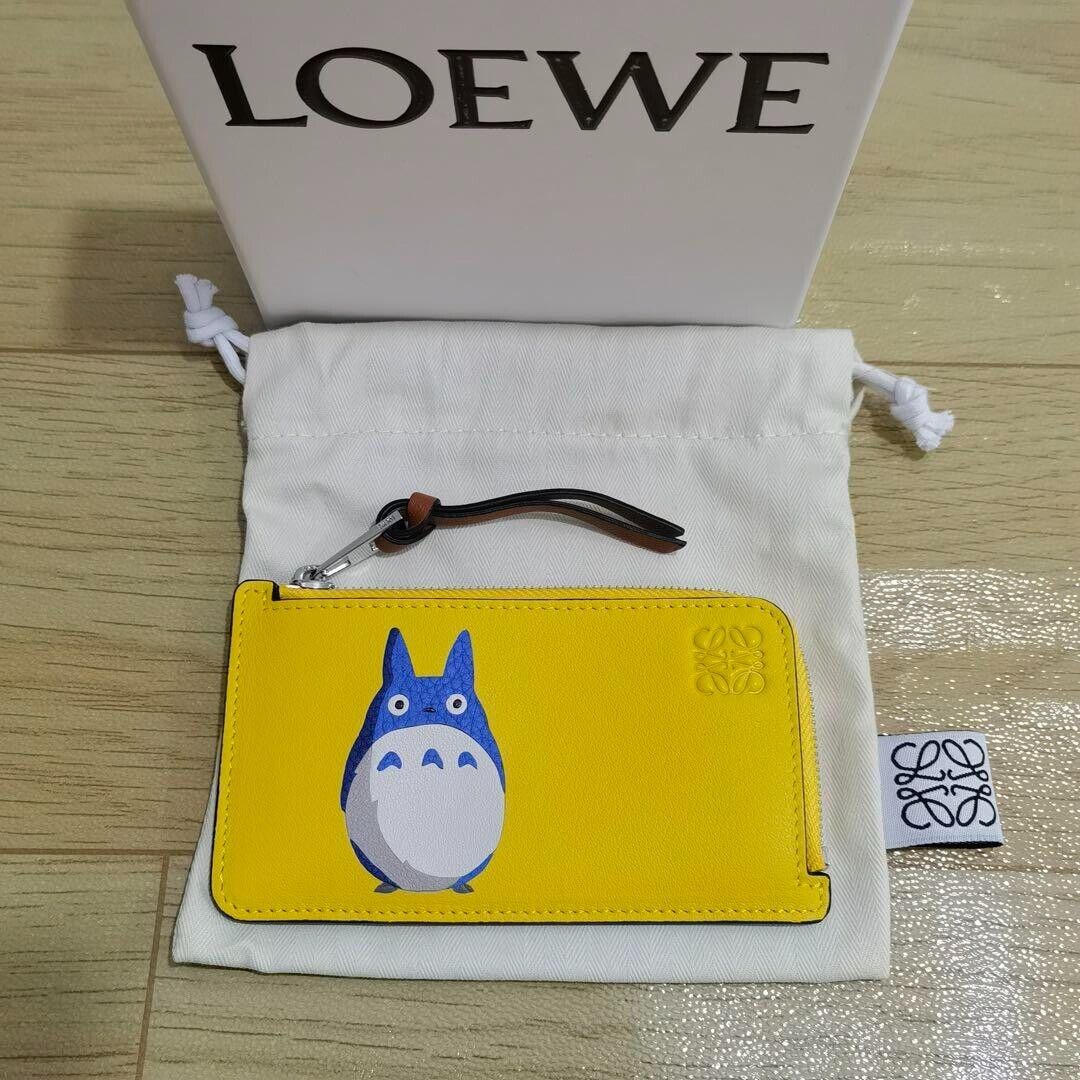 Loewe Studio Ghibli My Neighbour Totoro Coin Card Case Wallet Leather Yellow