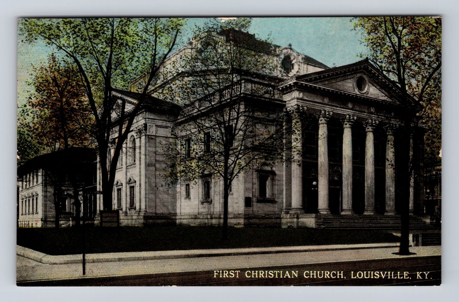 Louisville KY-Kentucky, First Christian Church, Antique, Vintage Postcard